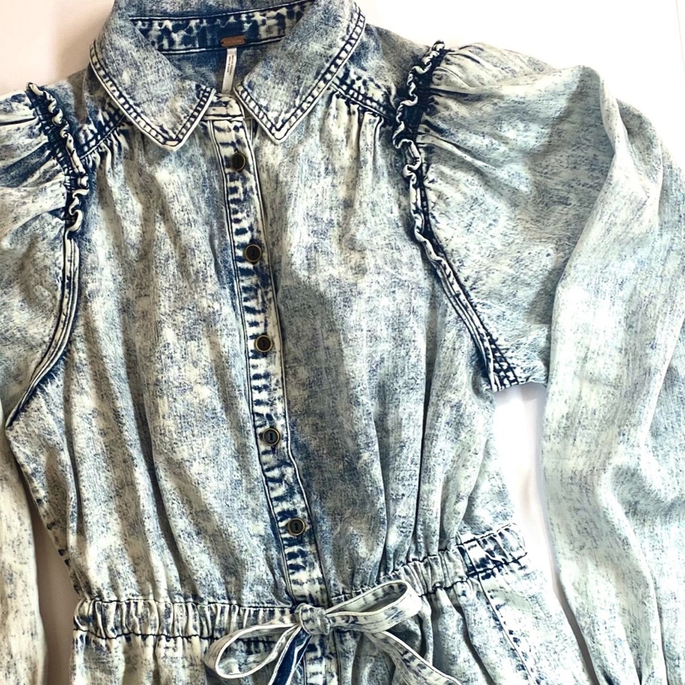 *NBW* Free People Denim Blouse